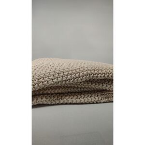 Quince Cotton Fisherman Throw Cream Blankets 50X60